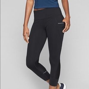 Athleta Relay Capri 2.0, black, medium
